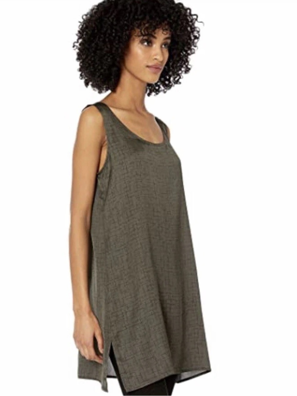 Eileen Fisher Silk Organic Cotton Crossroads Long Tunic Tank